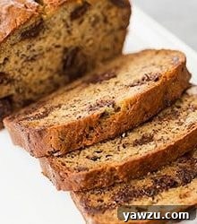 Delicious Dark Chocolate Chip & Walnut Banana Bread