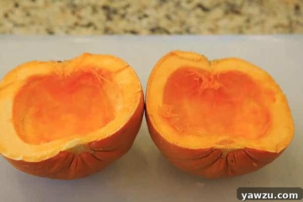 A bowl of homemade pumpkin puree ready to be used in autumn recipes.