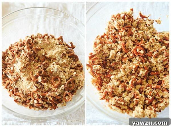 Another perspective of the Malted Pretzel Crunch, emphasizing its irresistible clusters.