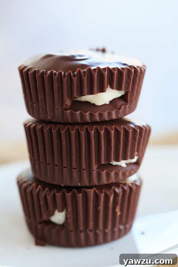 Homemade Dark Chocolate Coconut Cups Ready to Enjoy