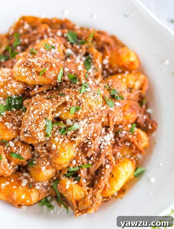 Slow Cooker Gnocchi in a Creamy Pork Sauce - An easy dinner perfect for a crowd!