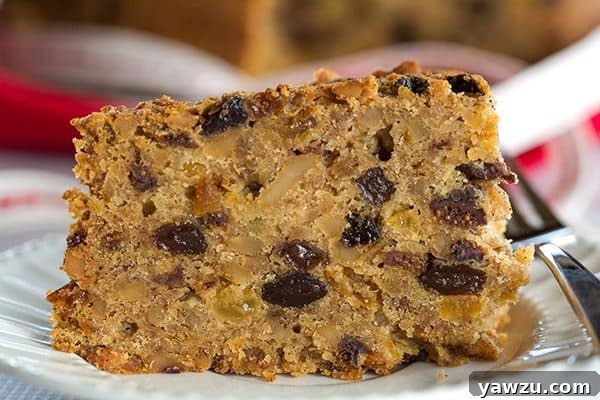 Christmas Cake - A wonderfully dense and moist fruit cake loaded with rum-soaked fruit!