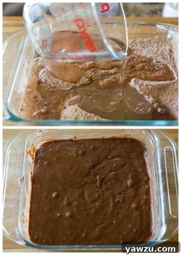 Wacky Cake! Chocolate cake with a simple vanilla frosting - the cake recipe, which uses no butter, eggs or milk, was popular during WWII when rationing was prevalent.