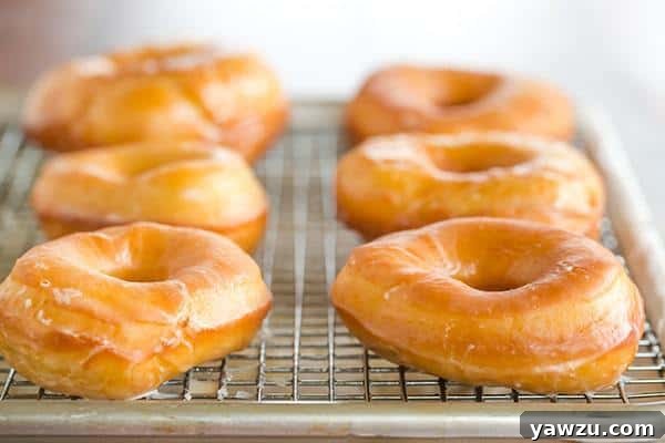 A copycat recipe for Krispy Kreme doughnuts - they're light, airy and covered in a barely-there glaze.