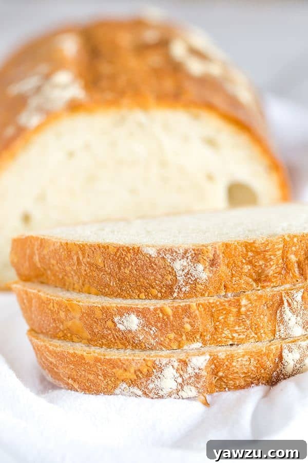 Freshly baked rustic Italian bread with a hard crust and chewy interior, ready to be enjoyed with a meal.