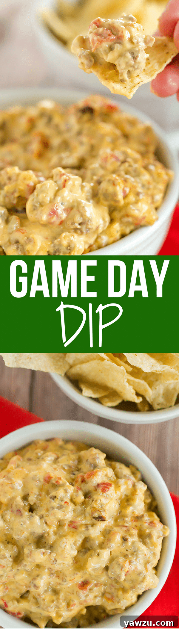 The Ultimate Game Day Dip: A cheesy, meaty, slow cooker delight perfect for football gatherings. Only 5 ingredients for an easy, crowd-pleasing appetizer!