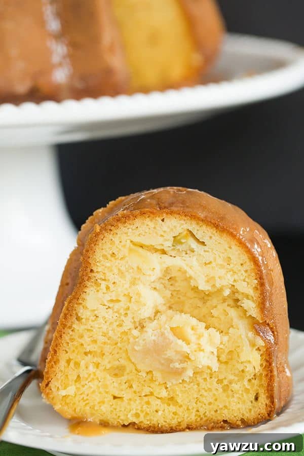 Caramel Apple Bundt Cake - An easy cake recipe baked up in a gorgeous Bundt pan, and topped with a perfect caramel glaze.