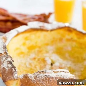 This Dutch baby pancake, sometimes called a German pancake, is a not-too-sweet, crepe-like popover that makes the perfect breakfast or brunch.