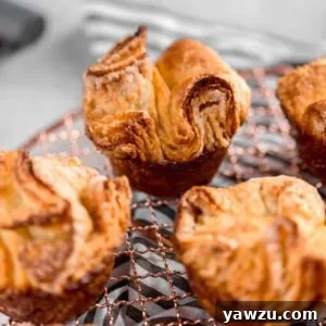 A beautifully crafted Kouign-Amann pastry, golden brown and glistening with caramelized sugar.