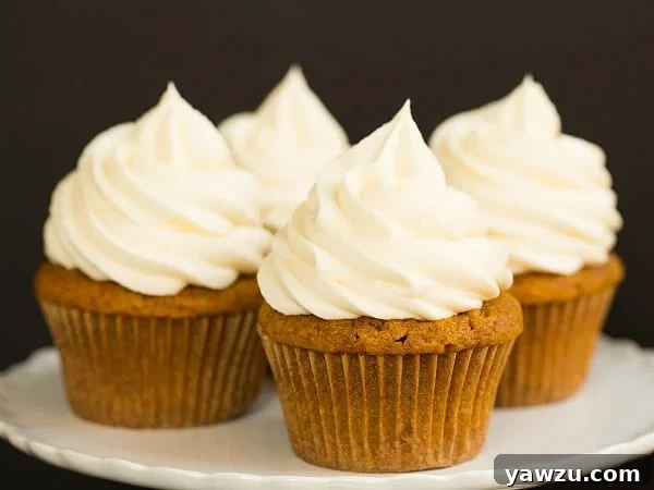 Pumpkin Cupcakes with Cream Cheese Frosting - A perfect fall treat! | browneyedbaker.com