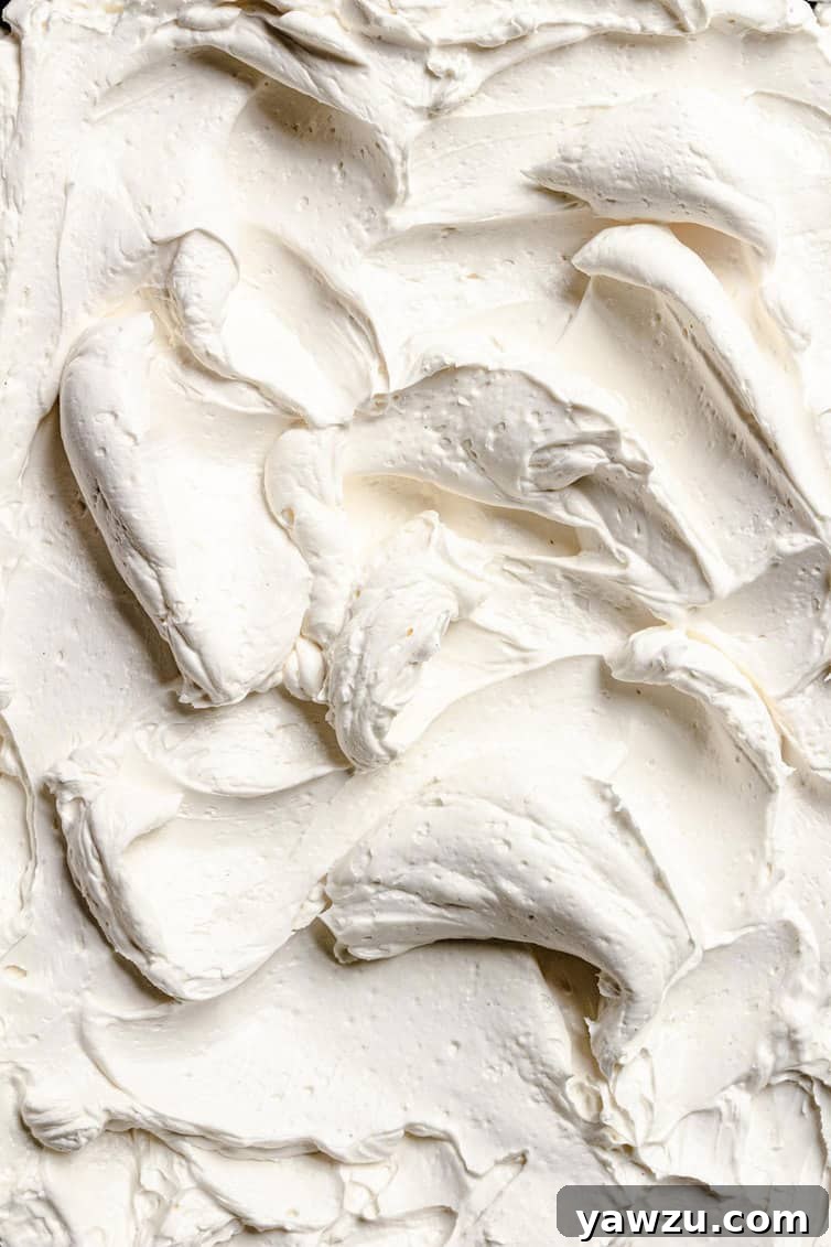 Closeup photo of swirls of Swiss meringue buttercream frosting