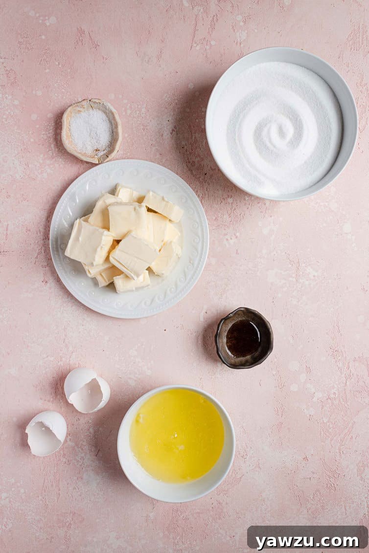 Ingredients for Swiss meringue buttercream prepped.