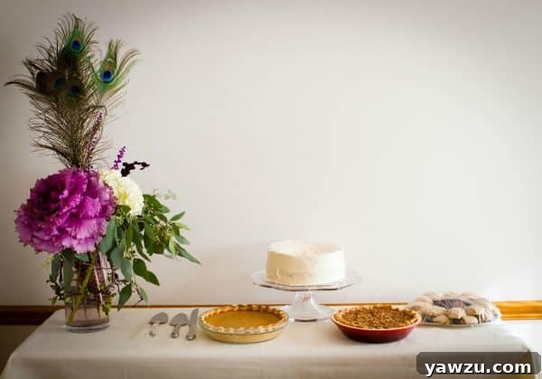 A beautifully set Thanksgiving table with delicious food, emphasizing an easy and stress-free holiday meal preparation.